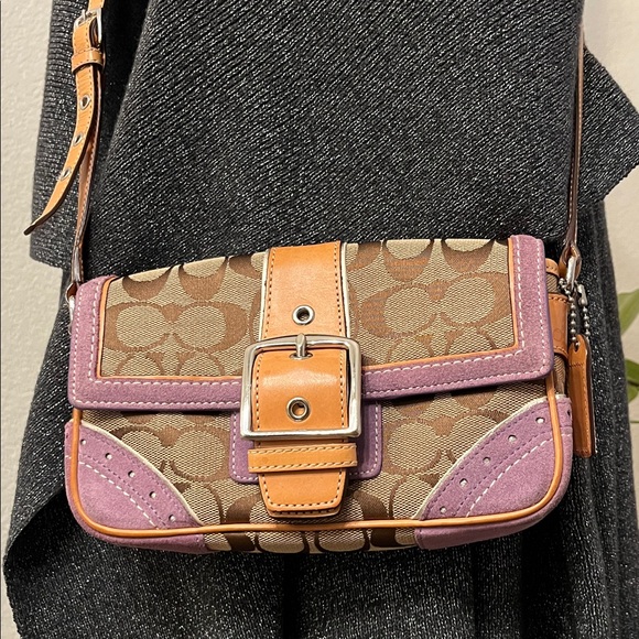 Coach Handbags - Vintage Coach SoHo Suede & Leather Crossbody Bag EUC No. H05K-1459